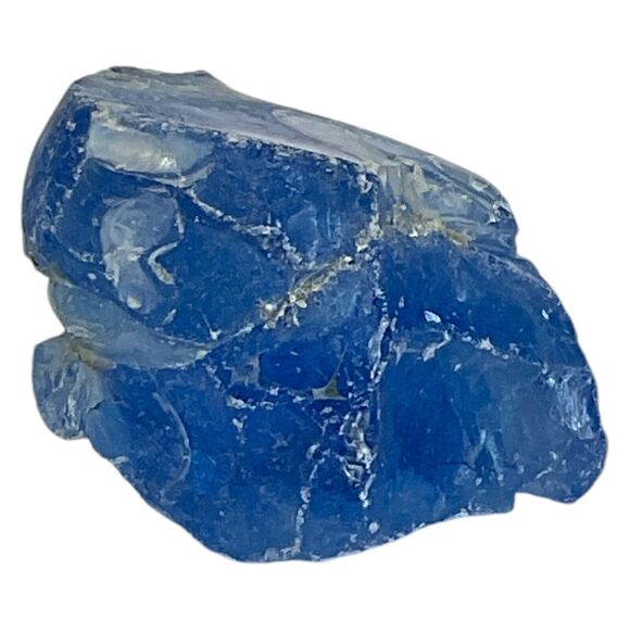 Satin Blue Translucent Art Glass Cullet Glowing Manganese Slag Glass #4GX305 - Picture 5 of 7